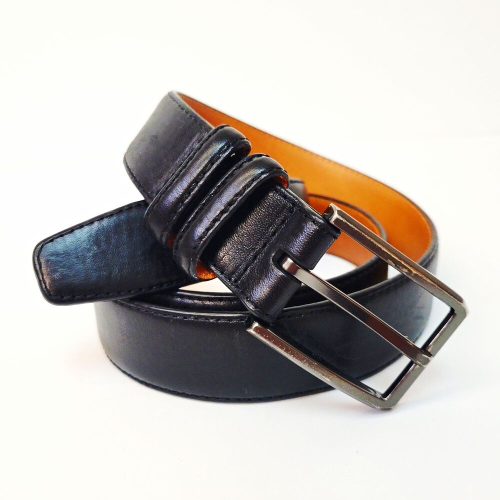 Kirkland Signature Men’s Black Full Grain Leather Belt Size 36 38/95 Italian